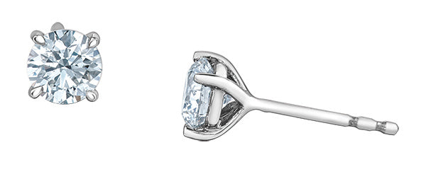 18ct White Gold 4 Claw Solitaire 1.50ct Diamond Earrings