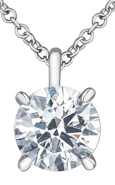 18ct White Gold 4 Claw Diamond Solitaire 1.50ct Pendant