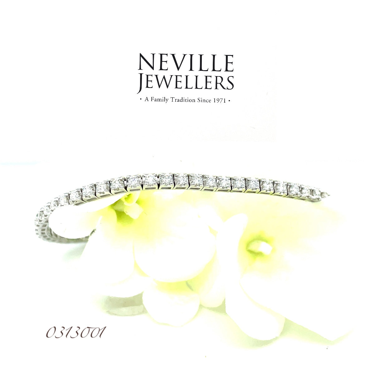 9ct White Gold Cultered Diamond Tennis Bracelet 2.00ct