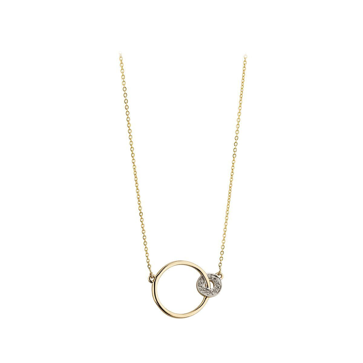 9ct Polished Circle With Cubic Zirconia Circle Necklet