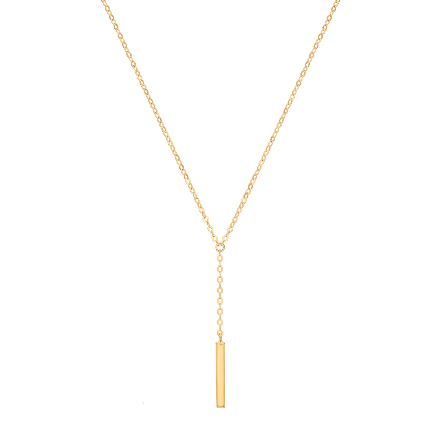 9ct Plain Drop Bar Necklet