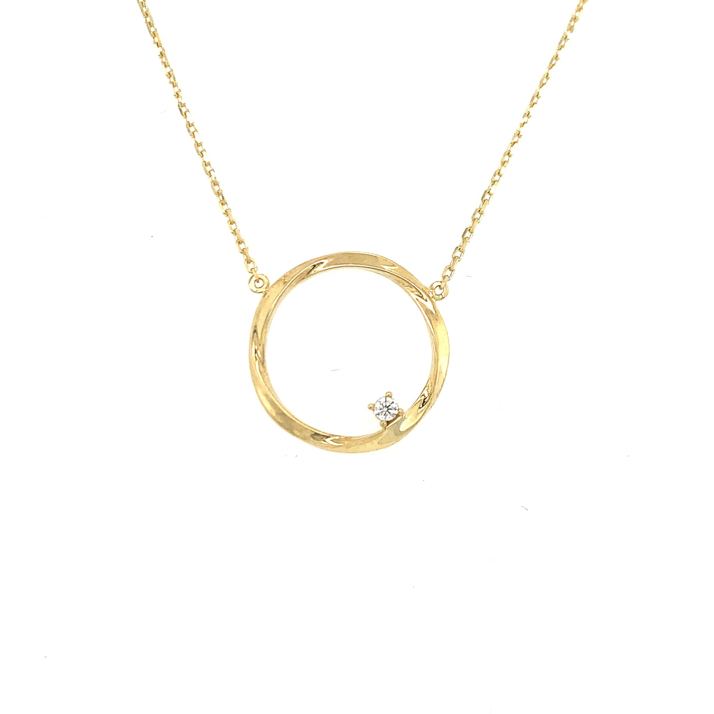 9ct Cubic Zirconia Circle Necklet