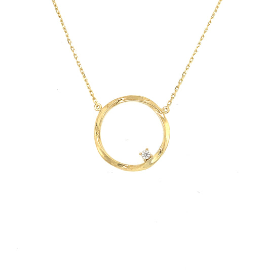 9ct Cubic Zirconia Circle Necklet