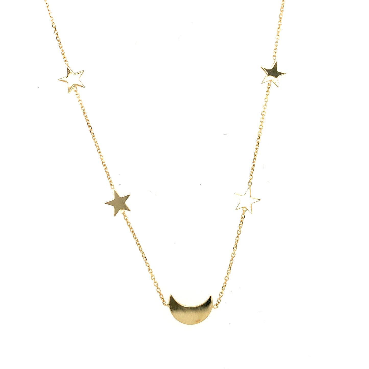 9ct Moon And Star Necklet