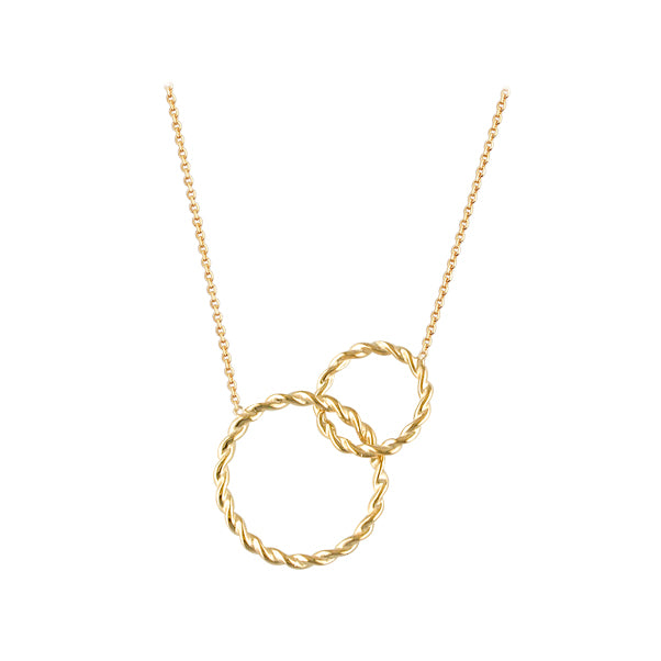 9ct Gold Interlocking Rope Circle Necklet