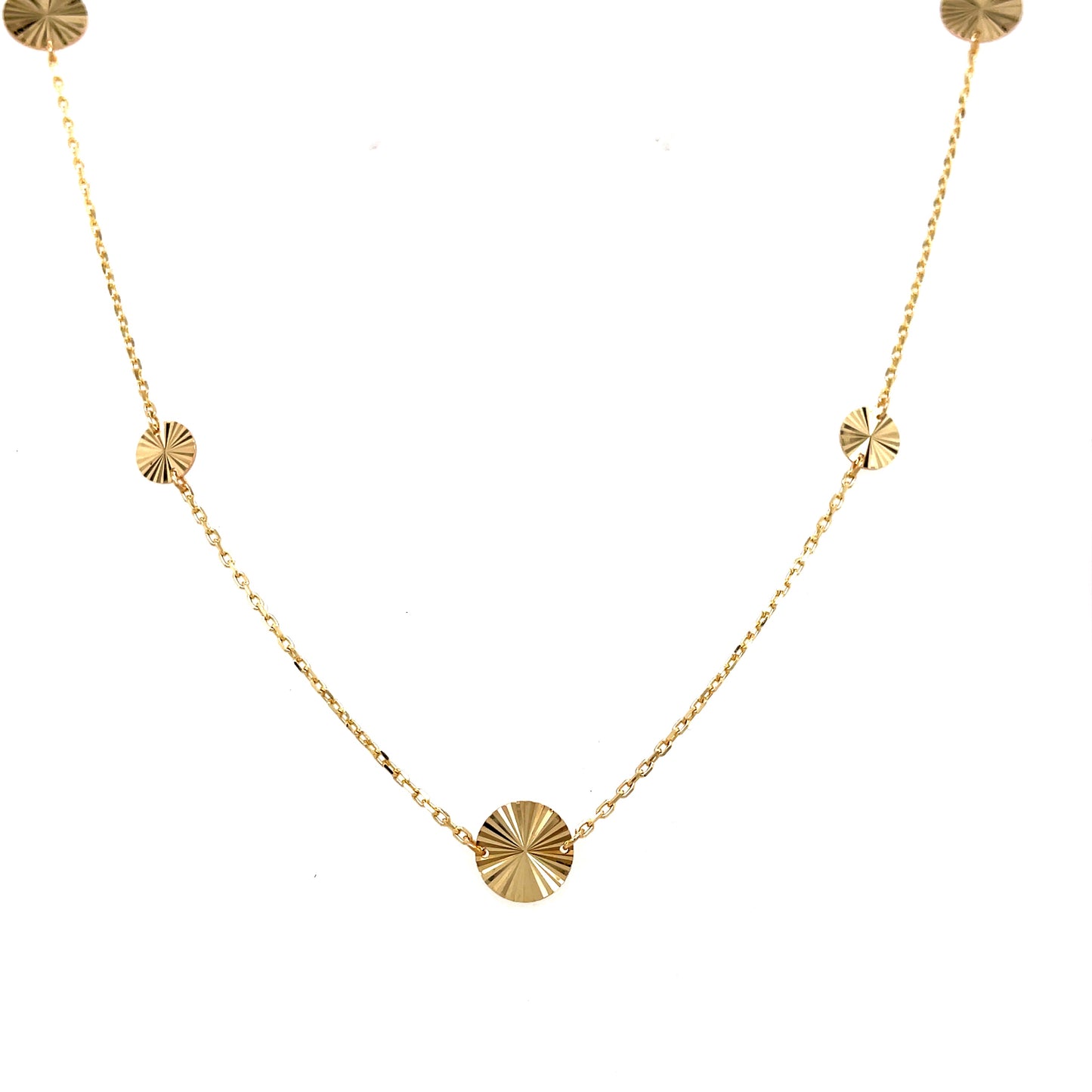 9ct Diamond Cut Disc 46cm Necklet