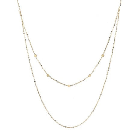 9ct Layered Necklet With Ball Scattered Detail