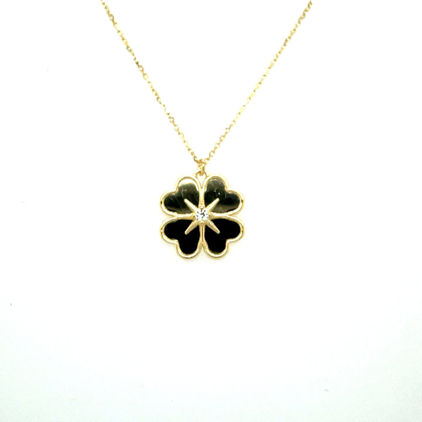 9ct Flower Cubic Zirconia Necklet