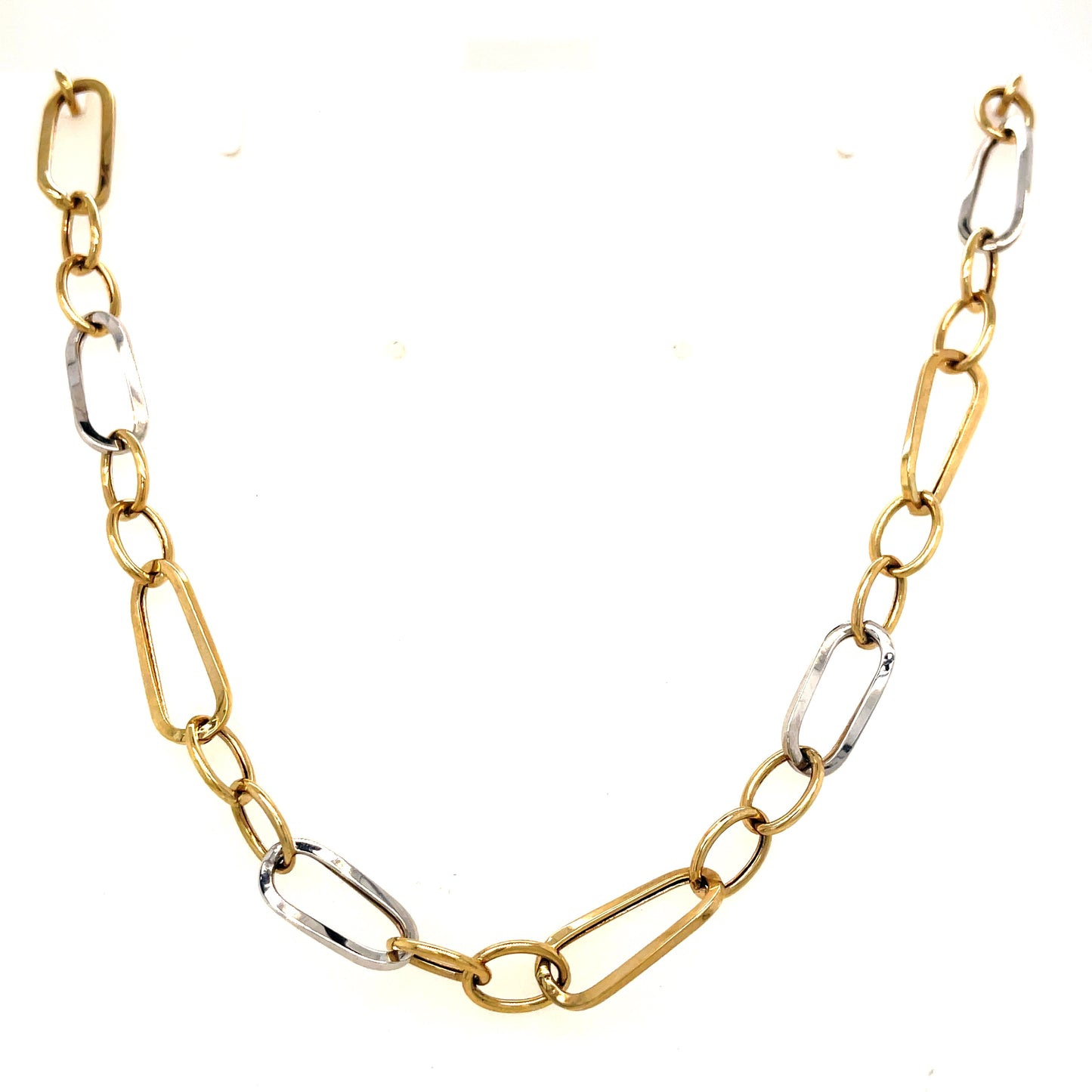 9ct Two Tone Open Oval Link Bracelet