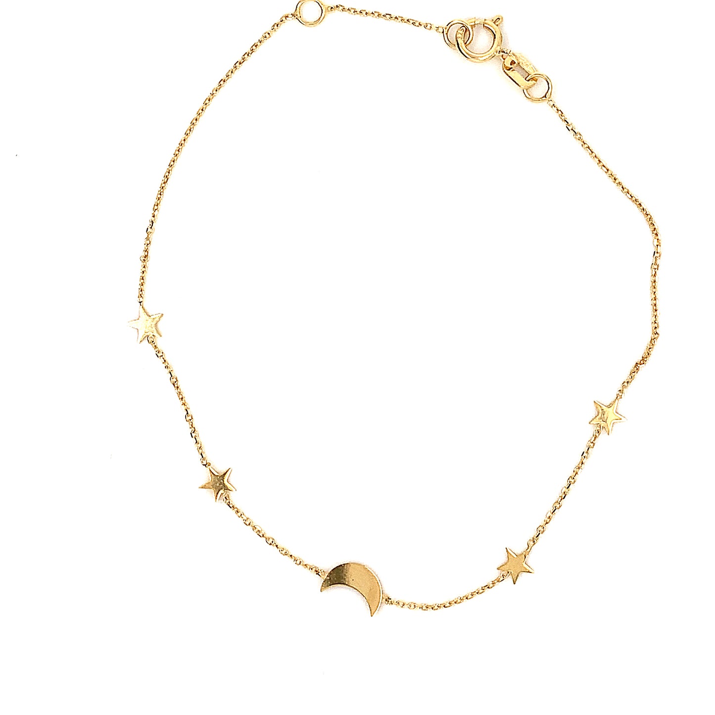 9ct Moon And Star Bracelet