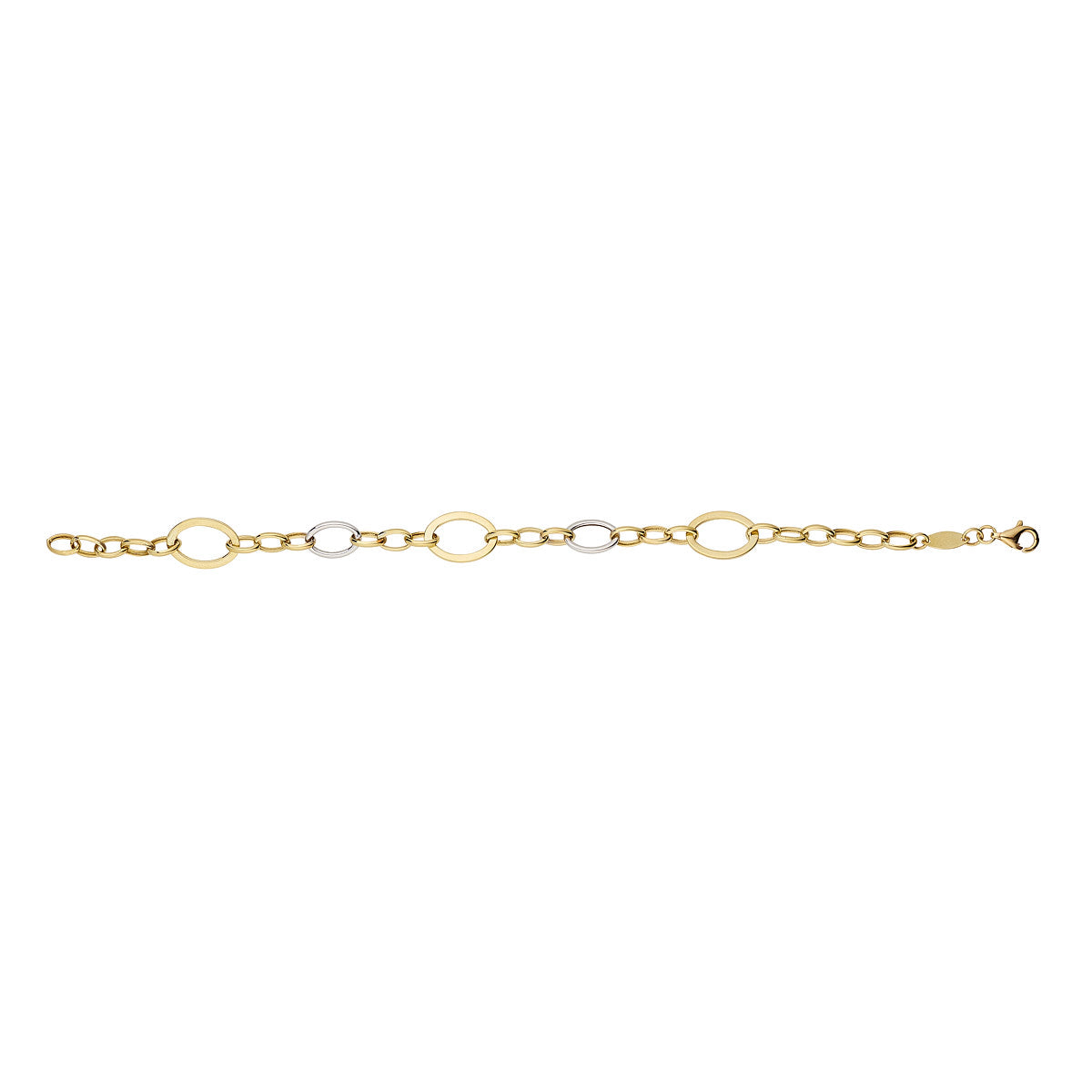 9ct Yellow And White Gold Chain Style Bracelet