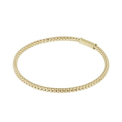 9ct Popcorn Link Elasticated Bracelet