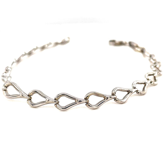 9ct White Gold Open Tear Drop Bracelet