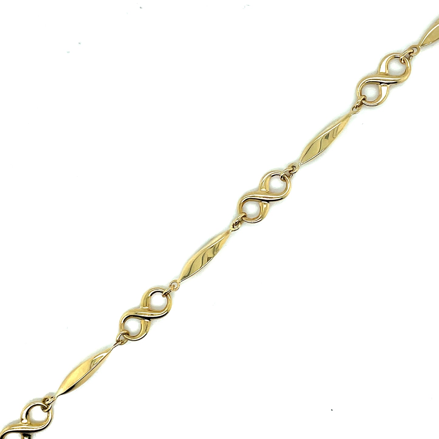 9ct Yellow Gold Infinity Bracelet