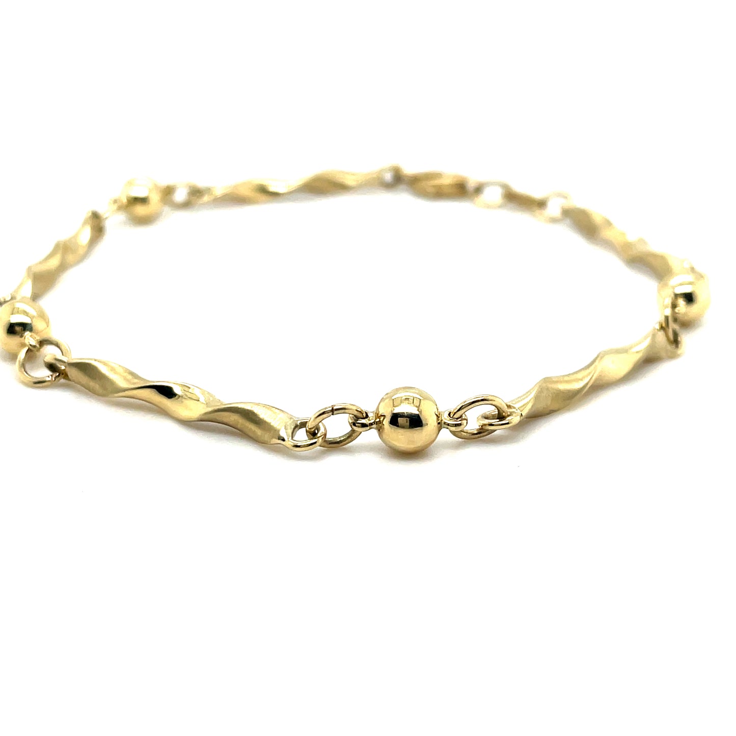 9ct Bracelet Bar Wave / Pol Ball