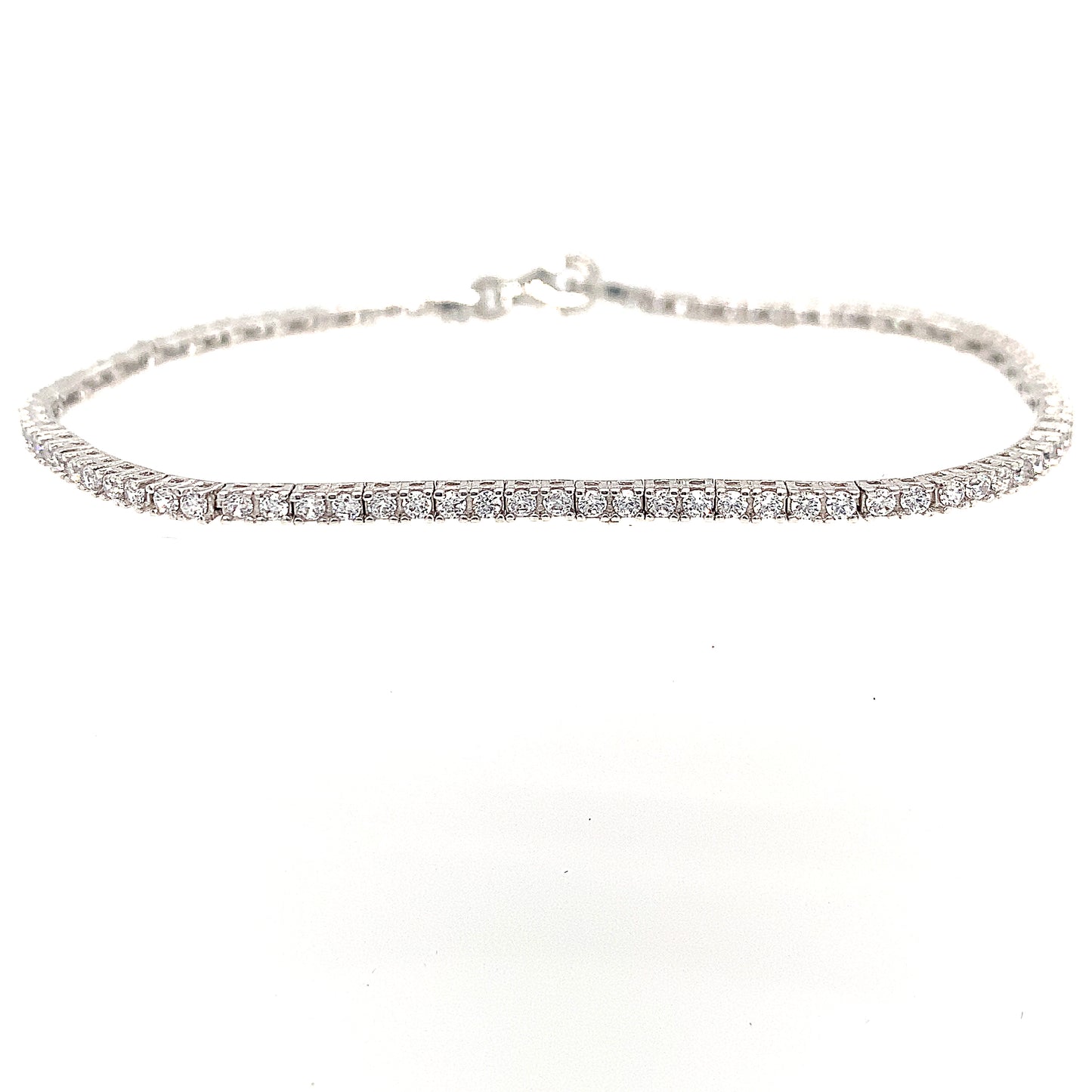 9ct White Gold Cubic Zirconia Tennis Bracelet