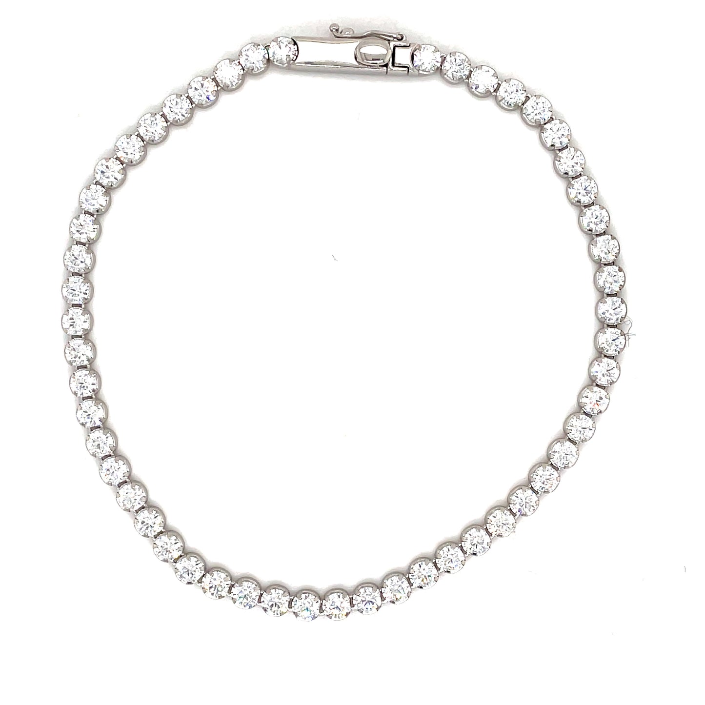 9ct White Gold Cubic Zirconia Tennis Bracelet
