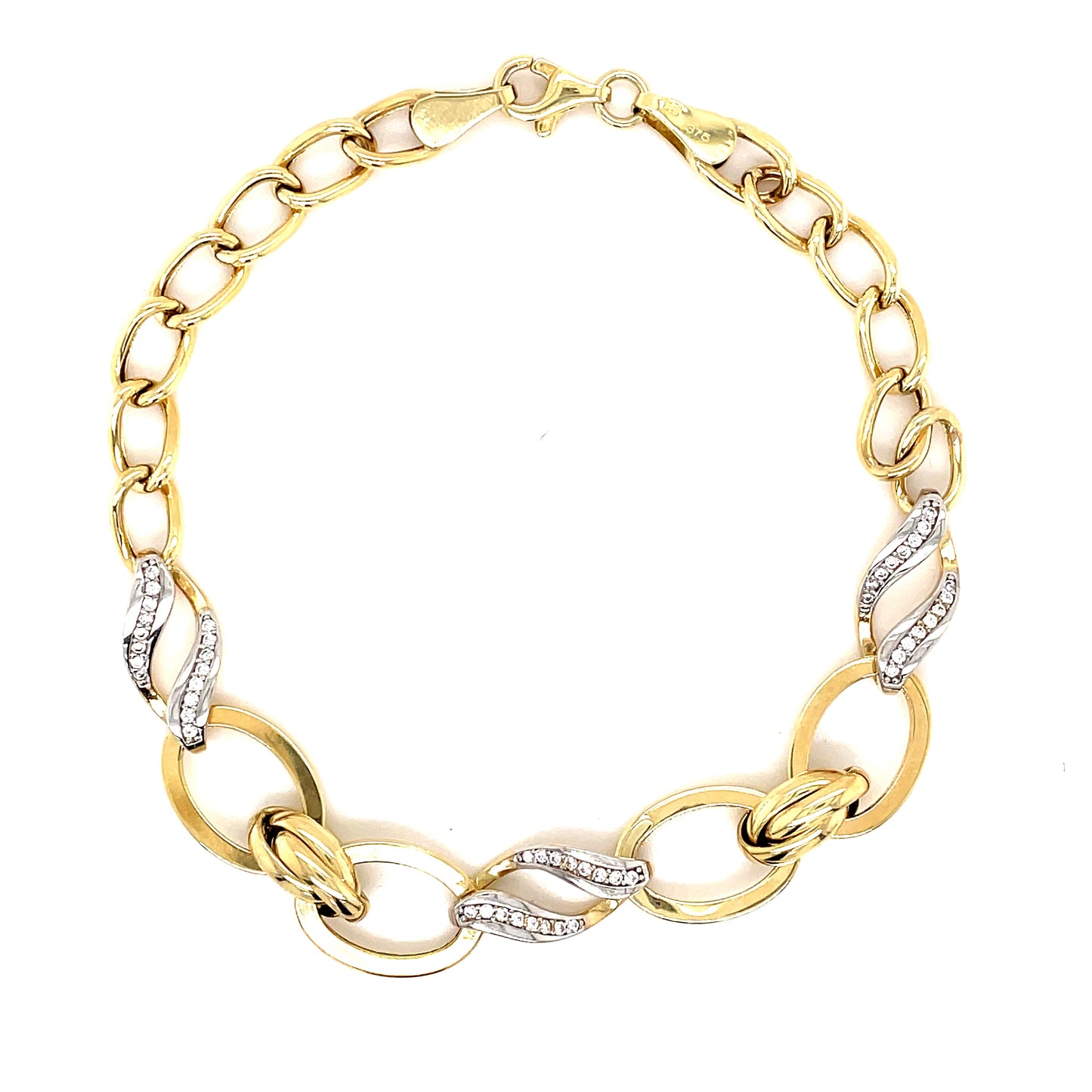 9ct Bracelect With Oval And Infinity Link With Cubic Zirconia