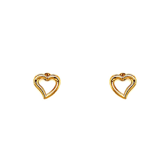 9ct Open Heart Earrings