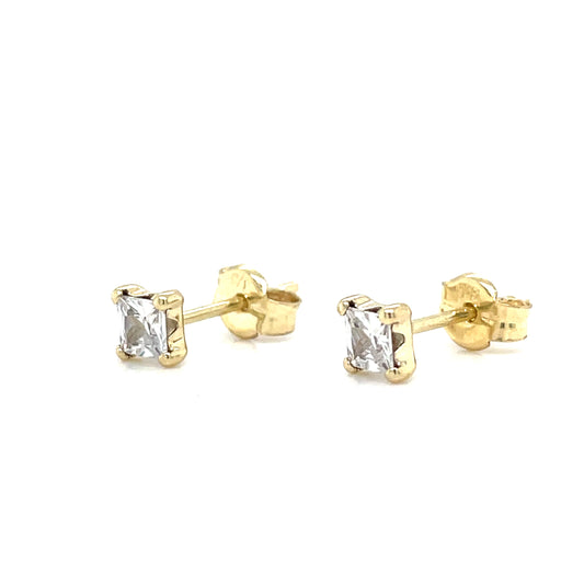 9CT Cubic Zirconia Square Stud Earring