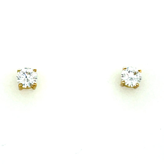 9ct Gold 6mm Cubic Zirconia Stud Earring