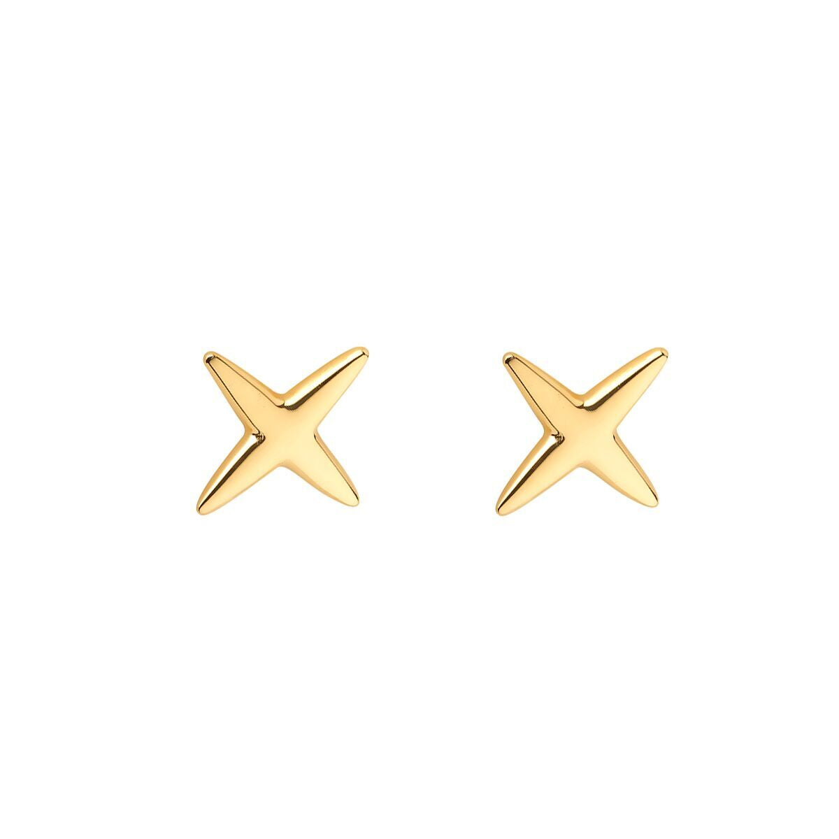 9ct X Shape Stud Earrings