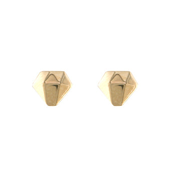 9ct Diamond Cut Button Stud Earring