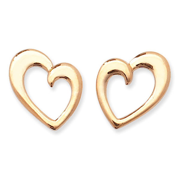 9ct Gold Heart Stud Earring