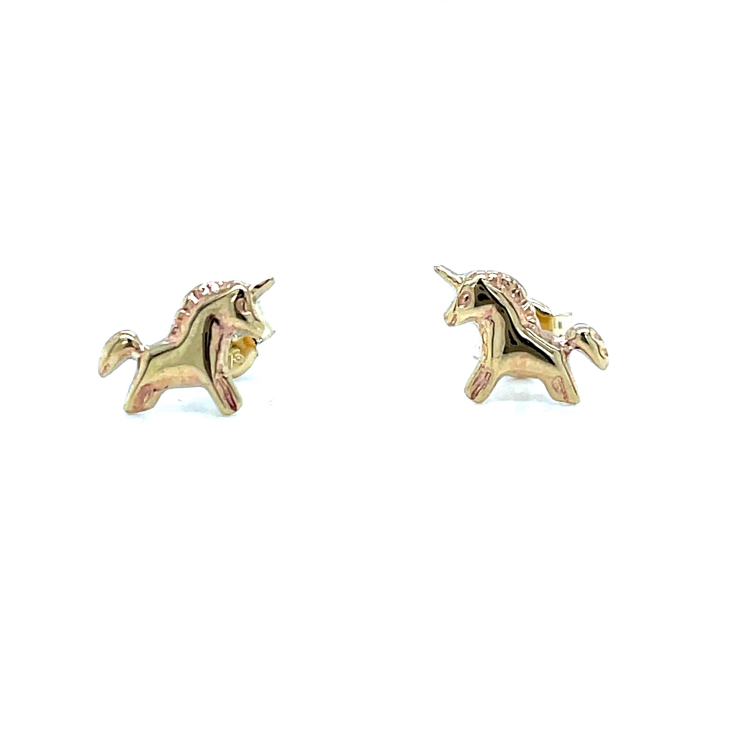 9ct Plain Unicorn Stud Earring