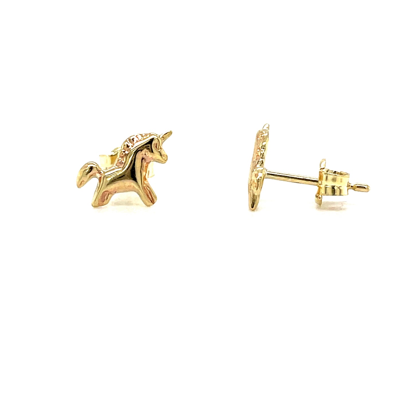 9ct Plain Unicorn Stud Earring