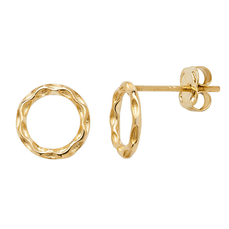 9ct Gold Open Circle Twist Earring