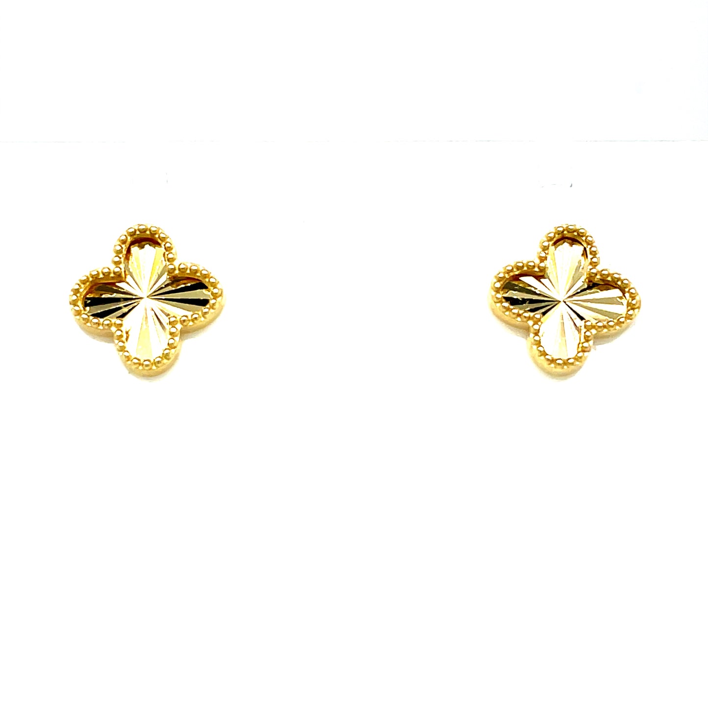 9ct Diamond Cut Flower Stud Earring