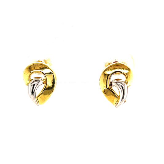 9ct Two Tone Swirl Earrings