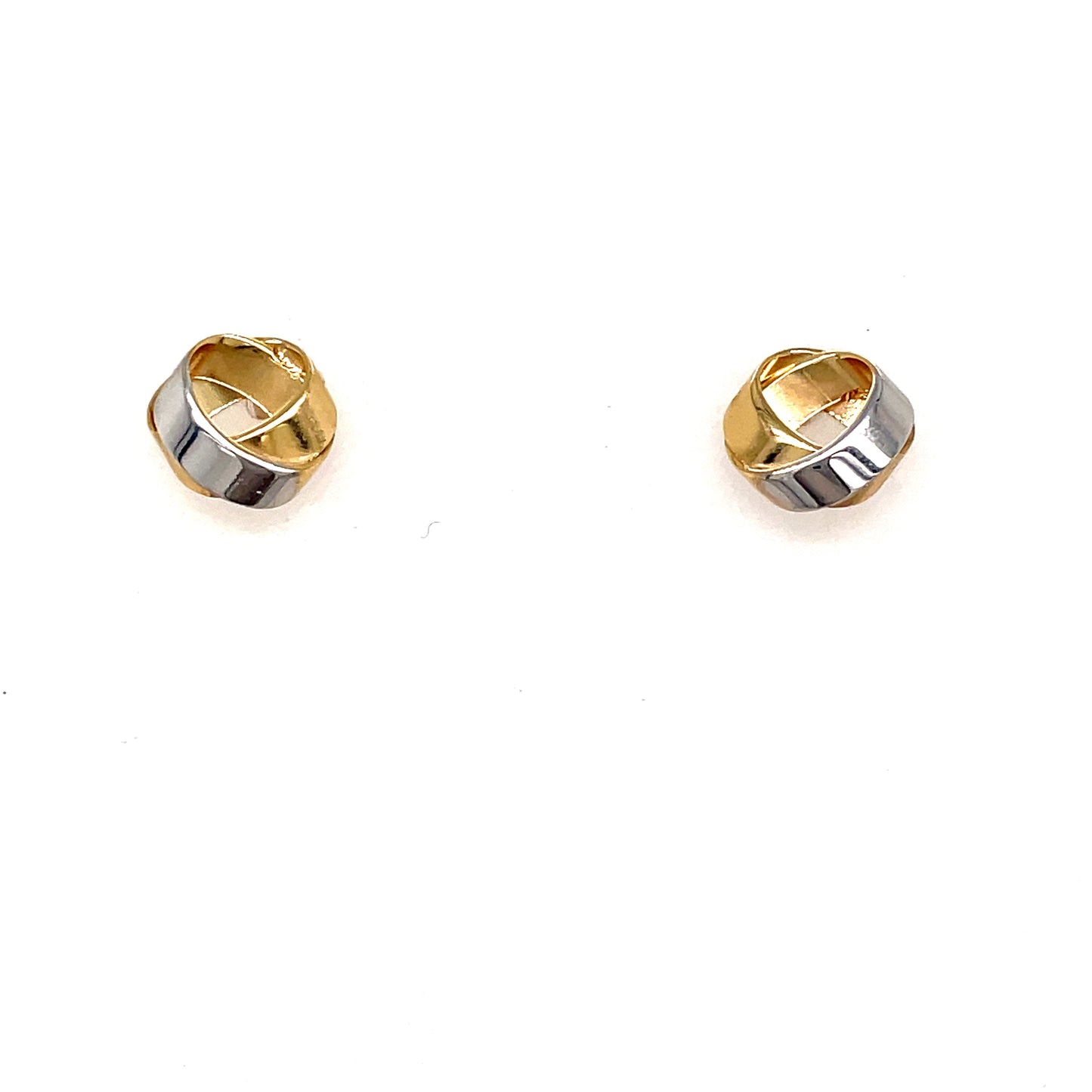 9ct Two Tone Knot Stud Earring