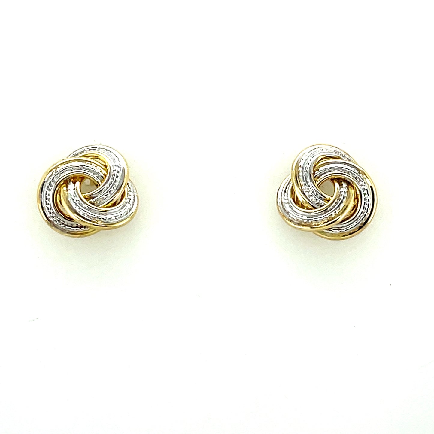 9ct Two Tone Triple Swirl Earring