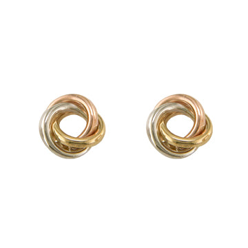9ct Gold 3 Colour Open Knot Earring
