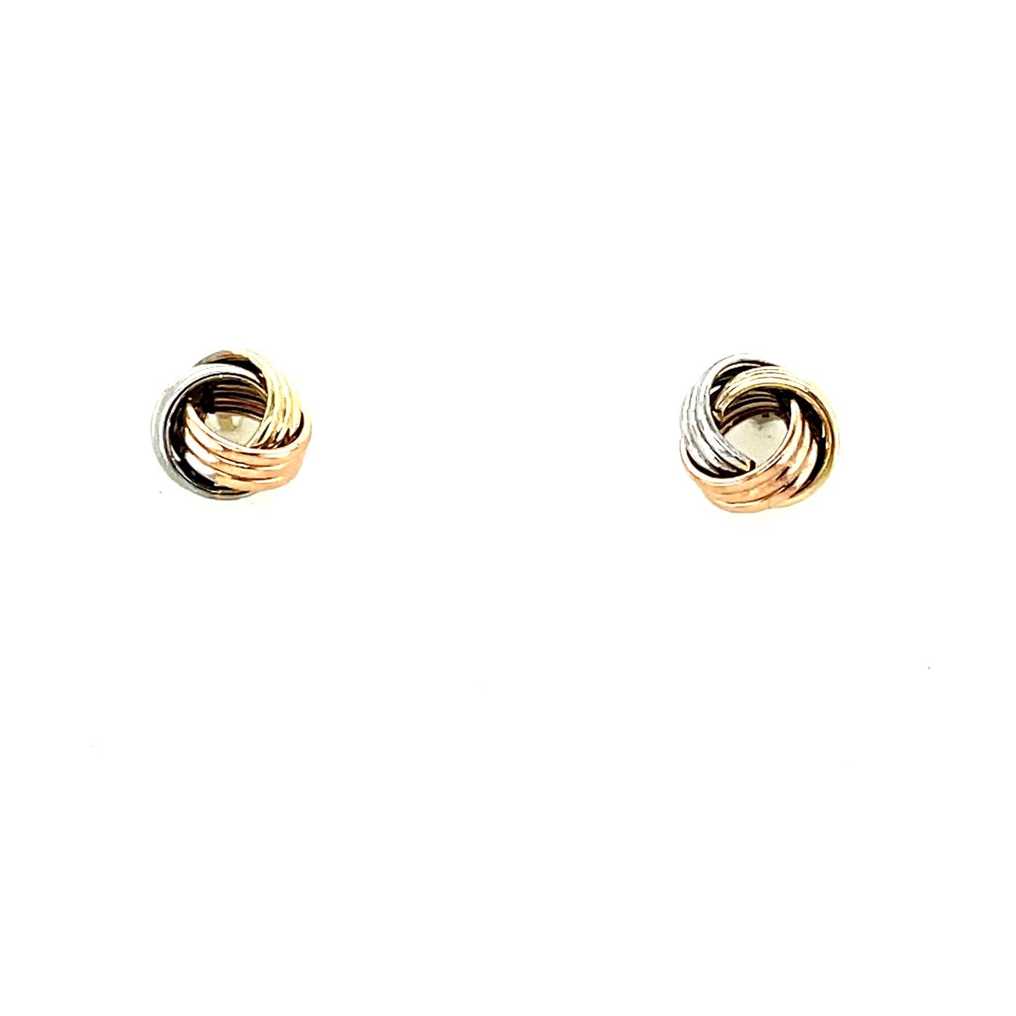 9ct Three Tone Swirl Earring
