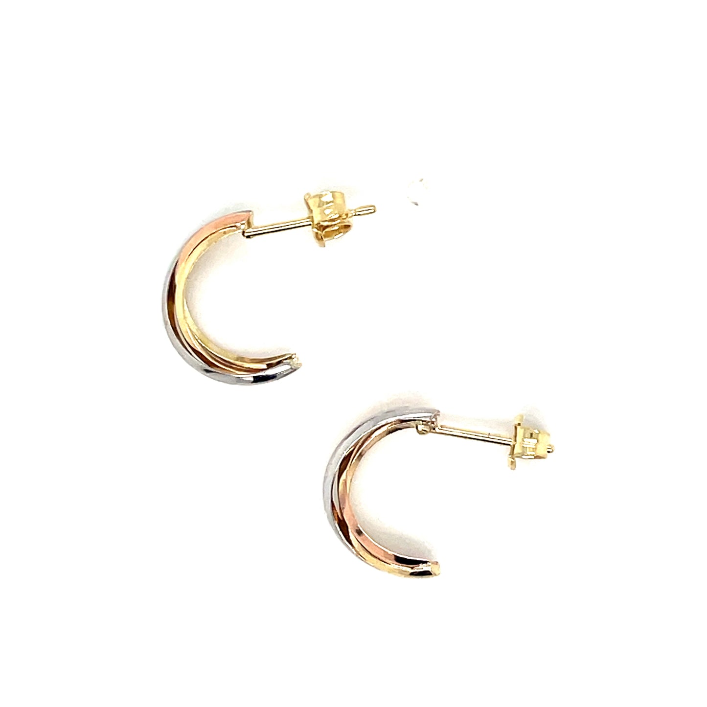 9ct Three Colour Hoop Earring