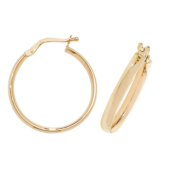 9ct 22mm Plain Hoop Earrings