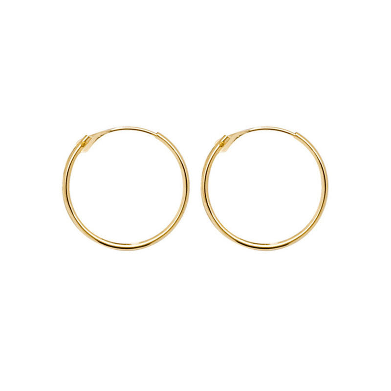 9ct Gold 14mm Hinged Sleeper Earrings