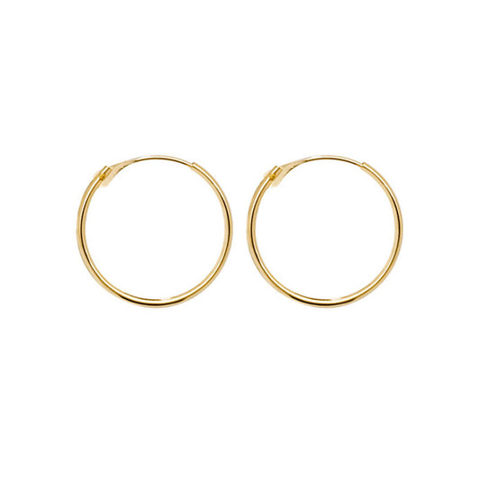 9ct Gold 14mm Hinged Sleeper Earrings