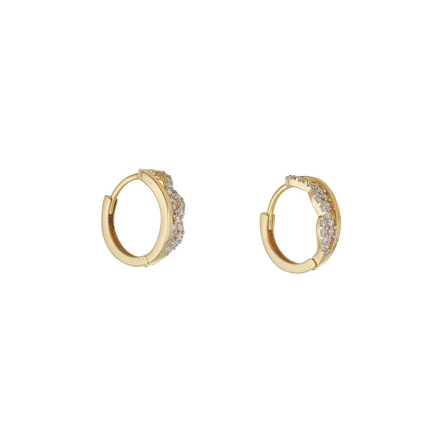 9ct Gold Cubic Zirconia Infinity Huggie Earrings