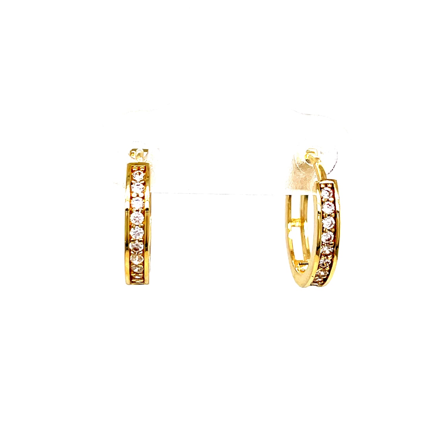 9ct Cubic Zirconia Channel Set Huggie Earring