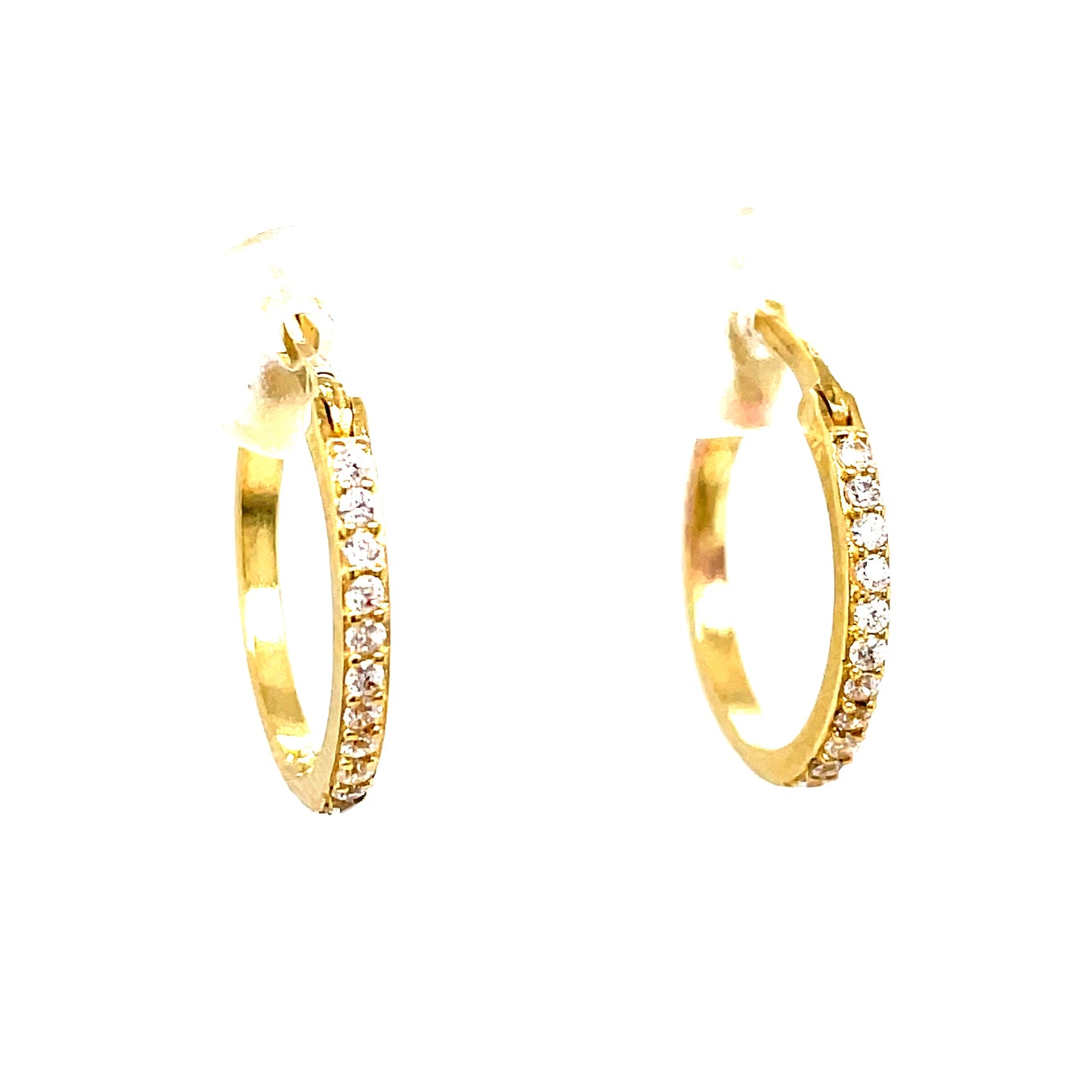 9ct Cubic Zirconia 15mm Hoop Earring