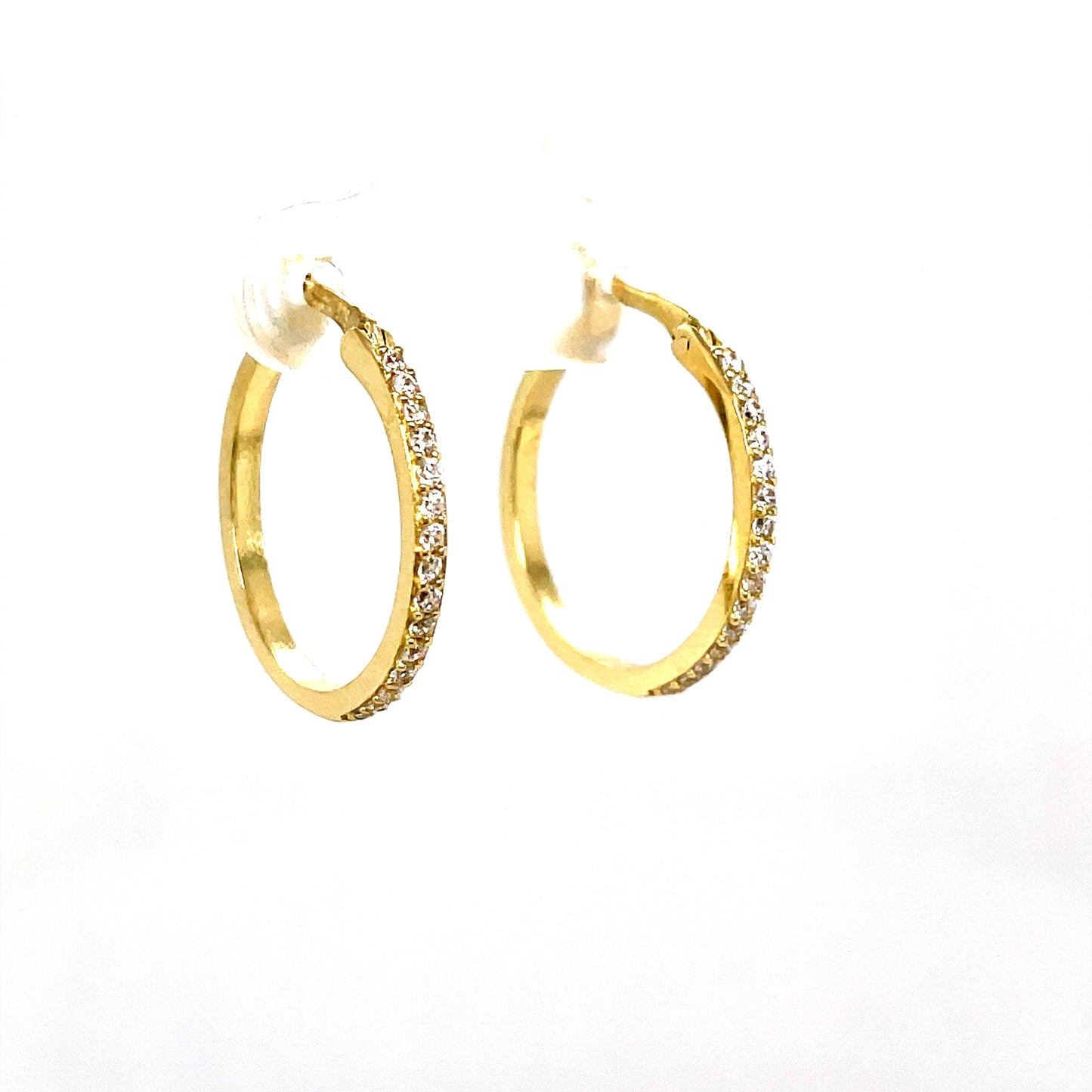 9ct Cubic Zirconia 20mm Hoop Earring