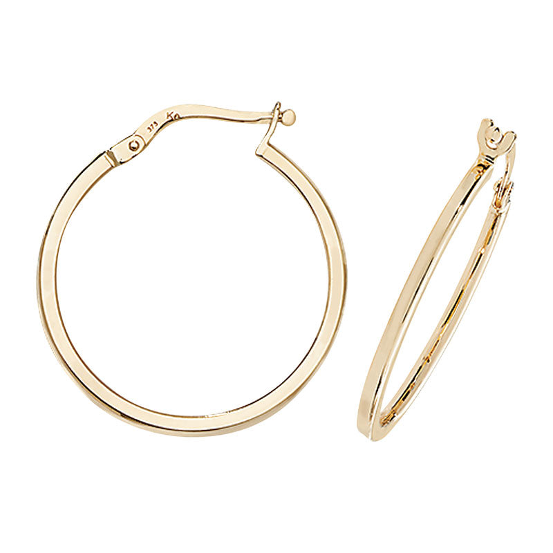 9ct Yellow Gold 23mm Hoop Earrings