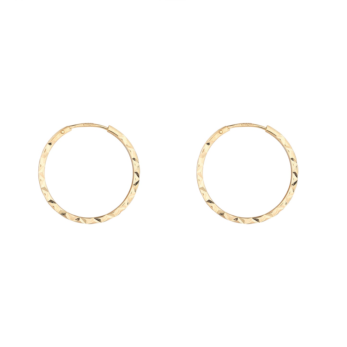 9ct Diamond Cut Sleeper Hoop Earring