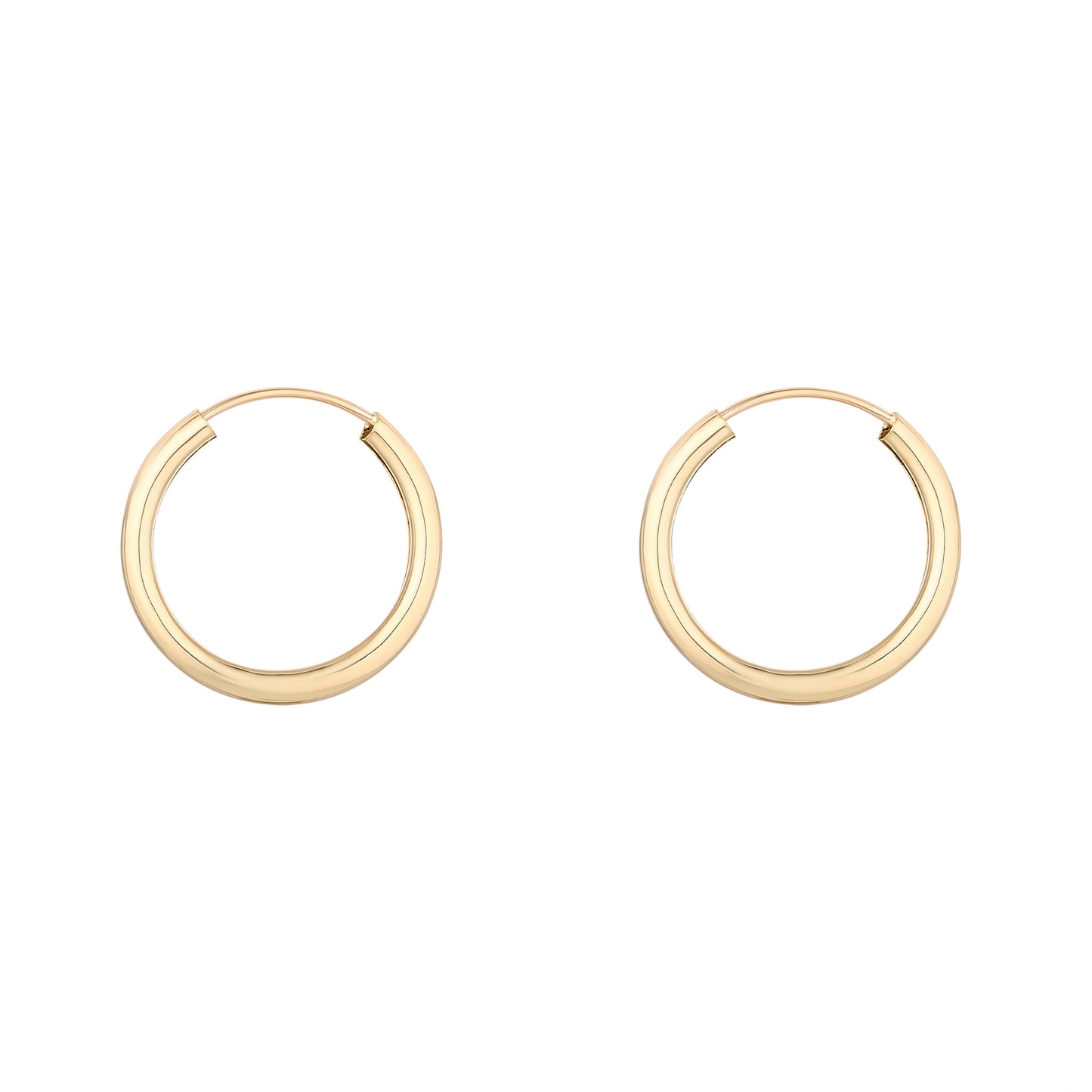 9ct 15mm Tube Sleeper Hoop Earring