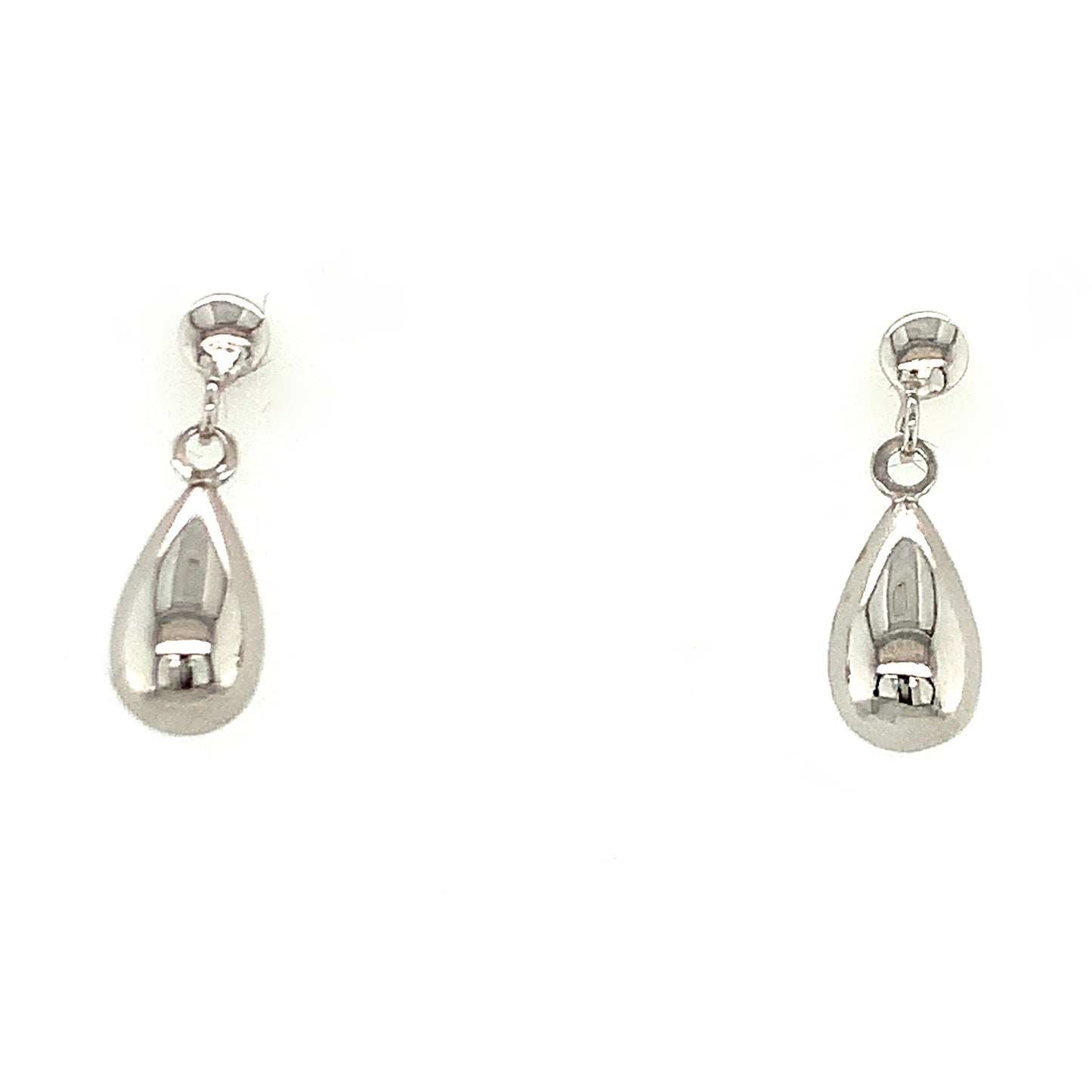 9ct White Gold Tear Drop Earrings
