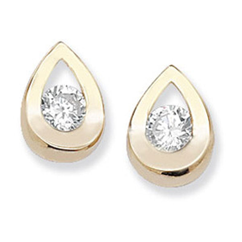 9ct Yellow Gold Pear Drop Earrings